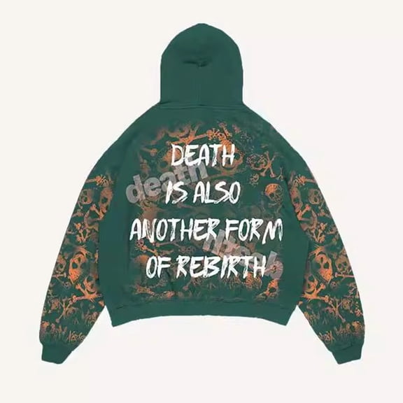 Tisuna Halloween Hoodies For Men Skull Print Long Sleeve Hooded Tops Soft Men Festival Theme Party Outfits Size L