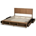 thumbnail image 2 of Baxton Studio Alba Modern Transitional Ash Walnut Brown Finished Wood King Size 4-Drawer Platform Storage Bed with Built-In Shelves, 2 of 11