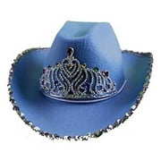 Cowboy Hat w/Sequins & Tiara Blue