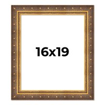 16x19 Frame Vintage Gold Solid Wood Picture Frame | 2.5 Inch Moulding Width | Ornate Bronze Museo