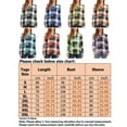 thumbnail image 2 of Uhndy Women Long Sleeve Plaid Tunic Shirt V Neck Pullover Blouse Tops Ladies New Fall Winter Roll-up Shirt Baggy Color Block Checked T Shirt Tops Skyblue 2XL, 2 of 5