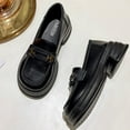 thumbnail image 4 of Lovskoo Women's Dress Leather Shoes British Style Small for 2024 Spring Thick-Soled Platform Loafers Vintage Foolproof Shoes Black, 4 of 8