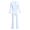 thumbnail image 5 of No Boundaries Velour Hoodie and Flare Pants Set, 2-Piece, Women’s, 5 of 5