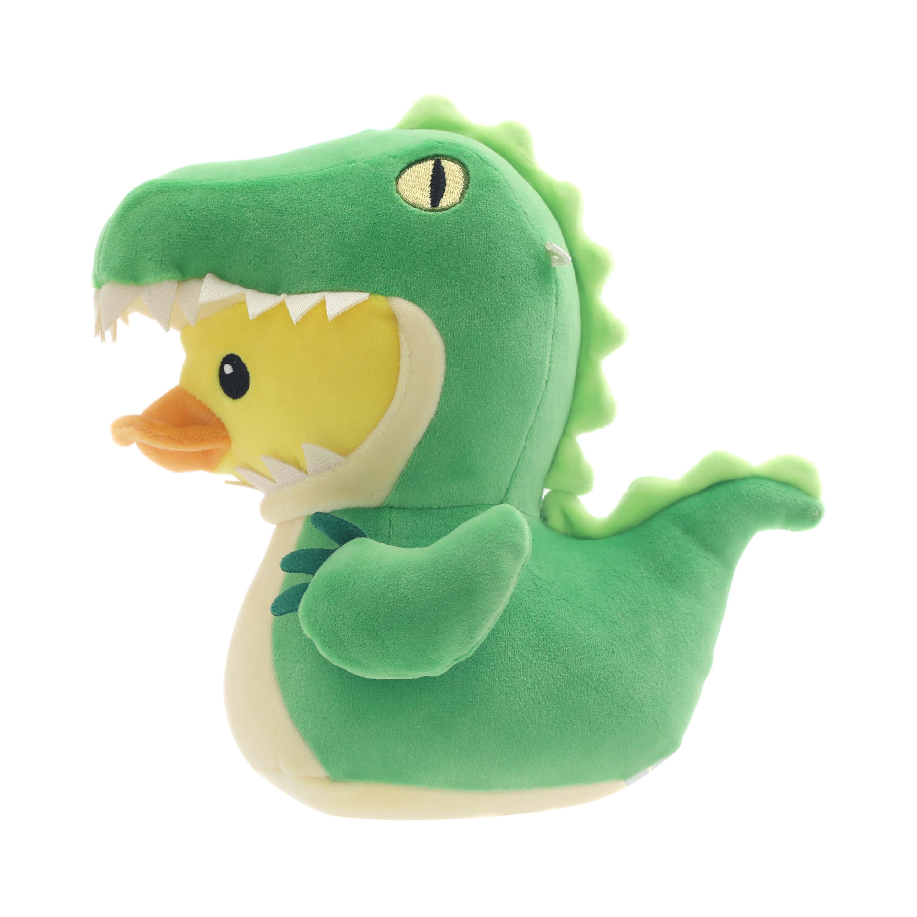 6.5" Quackerz™ Duck Plush in Dinosaur Onesie