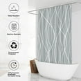 thumbnail image 2 of Light Grey Shower Curtain for Bathroom with Hooks,Shower Curtain Set Stripe Bath Curtains Decorative White Shower Curtains Weighted Hem Water Repellent Washable, 72x72, 2 of 6