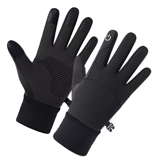 Guantes de invierno a prueba de viento pantalla táctil antideslizante guantes cálidos negros para hombres mujeres correr senderismo escalada caminar
