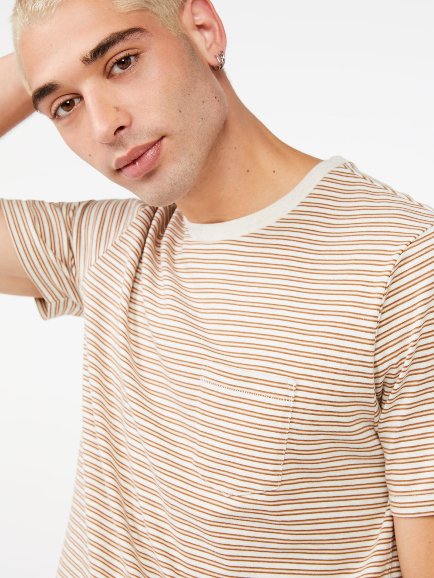 Free Assembly Men's Short Sleeve Stripe T-Shirt - Walmart.com