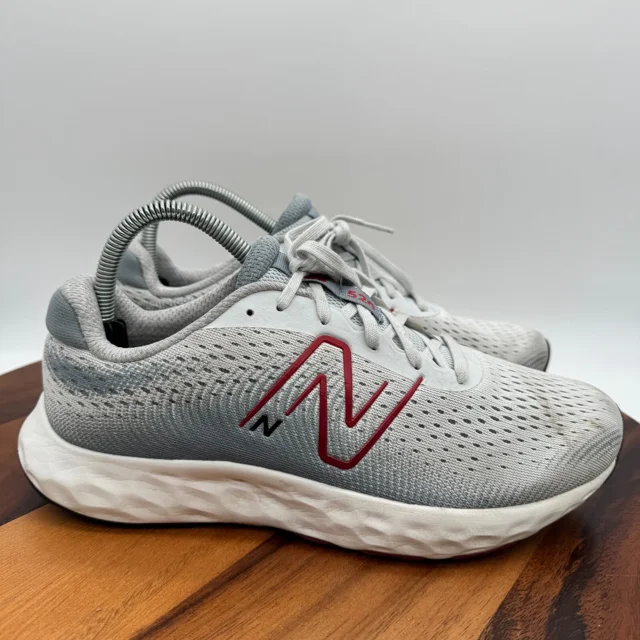 New Balance 520 V8 Shoes Mens 8.5 Wide Gray Red White Athletic Running Sneakers