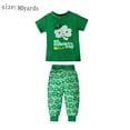 thumbnail image 2 of Baby St Patricks Day Outfit Boy Bodysuit Printed T-Shirt Top Long Pants Children's Wear, 2 of 6