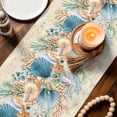 thumbnail image 3 of Beach Coastal Beige Table Runner 72 Inches, Nautical Shell Starfish Coral Summer Bed Runner Dresser Scarves Tabletop for Indoor Outdoor Parties/Ceremony/Banquet, 13" x 72", 3 of 8
