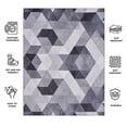 thumbnail image 3 of Machine Washable Medallion Geometric Abstract Area Rug - Grey and Ivory White - 6x9, 3 of 5