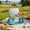thumbnail image 5 of Cool Planet 14-Liter Premium Insulated Cooler Bag for Beach and Picnics, Green and White, 5 of 7