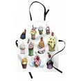 thumbnail image 1 of Dessert Apron, Yummy Cupcake Medley with Sprinkled Frosting and Cherry on Top Sketchy Illustration, Unisex Kitchen Bib with Adjustable Neck for Cooking Gardening, Adult Size, Multicolor, by Ambesonne, 1 of 4