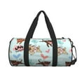 thumbnail image 3 of Rocae Cute Pug Dogs Print Round Travel Duffel Bag and Fitness Bag, Women's Waterproof Weekend Tote, Men's Travel and Fitness Essentials, 3 of 8