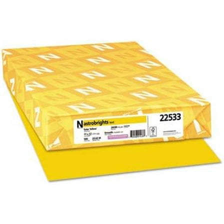 Neenah Paper 22533 Color Paper, 24lb, 11 x 17, Solar Yellow, 500 Sheets