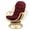 Natural (Dark Brown Cushion), variant on Bali Lounge Swivel Rocking Chair with Floral Cushion Natural Rattan Wicker Handmade, Natural Color
