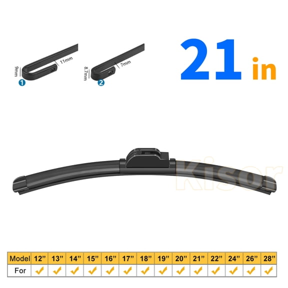 Kisor 21" Rear Windshield Wiper Blade Compatible with Mitsubishi Eclipse 2000-2003 Replacement Wiper Blade (21 Inch, Set of 1), Y01Y602S