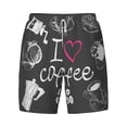 thumbnail image 4 of Lsque Mens Swim Trunks I Love Coffee Pattern - Bathing Suit Compression Liner - Beach Swim Shorts Swimwear - (S-3XL) - Stretch Quick Dry -X-Large, 4 of 9