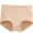 Beige, variant on Women Seamless Hipster Underwear Women's Solid Color High Waist Belly Embossed Pattern Plus Size Loose Comfortable Fit Cotton Material Casual Style Underwear Stretch Cool Underwear for Women