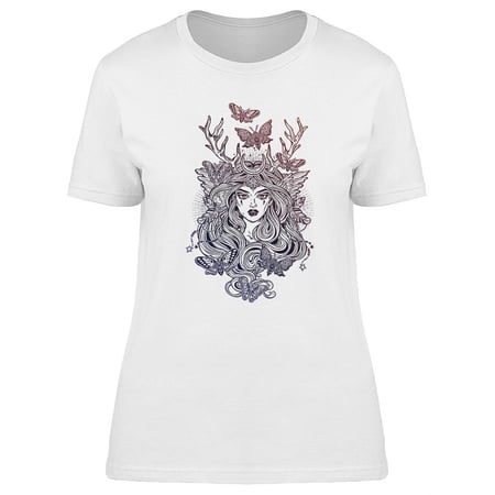 Shaman Elf Woman Tattoo T-Shirt Women -Image by Shutterstock Female Medium