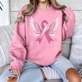 thumbnail image 5 of Frostluinai Women's Crewneck Sweatshirts Pink Ribbon Print Breast Cancer Survivor Pullover Long Sleeve Inspirational Awareness Gift Tops S-2XL, 5 of 6