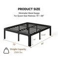 thumbnail image 5 of Apextella 14 in King Metal Platform Bed Frame, Round Corners, No Box Spring Needed, Underbed Storage, Black, 5 of 9