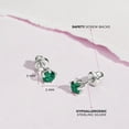 thumbnail image 4 of 925 Sterling Silver Classic 4mm Simulated Emerald Prong Set Girls Screw Backs, 4 of 6