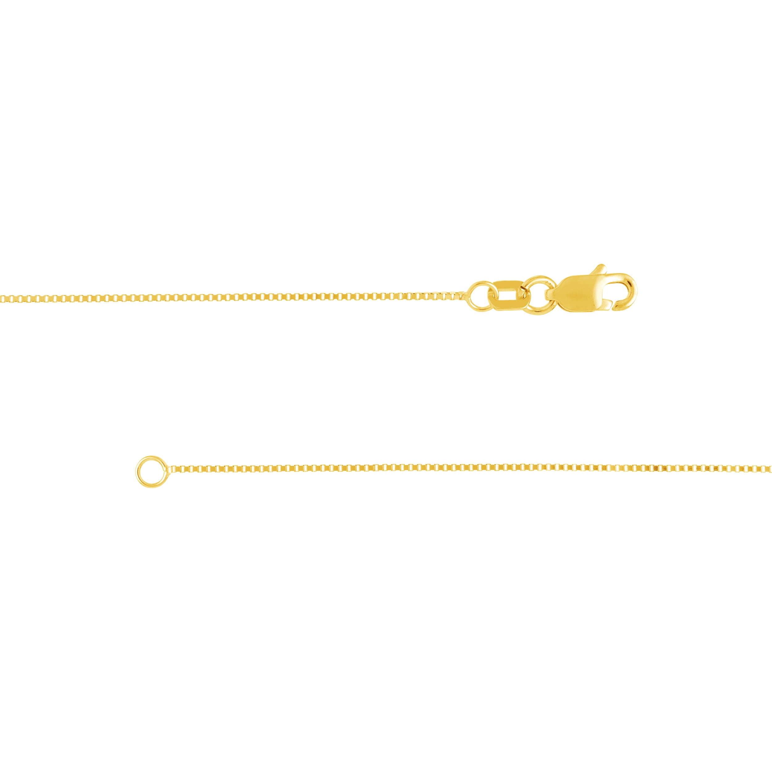 14K Yellow Gold Women's 24" 0.66mm Box Chain Necklace with 050 Gauge and Lobster Lock Quality Tag
