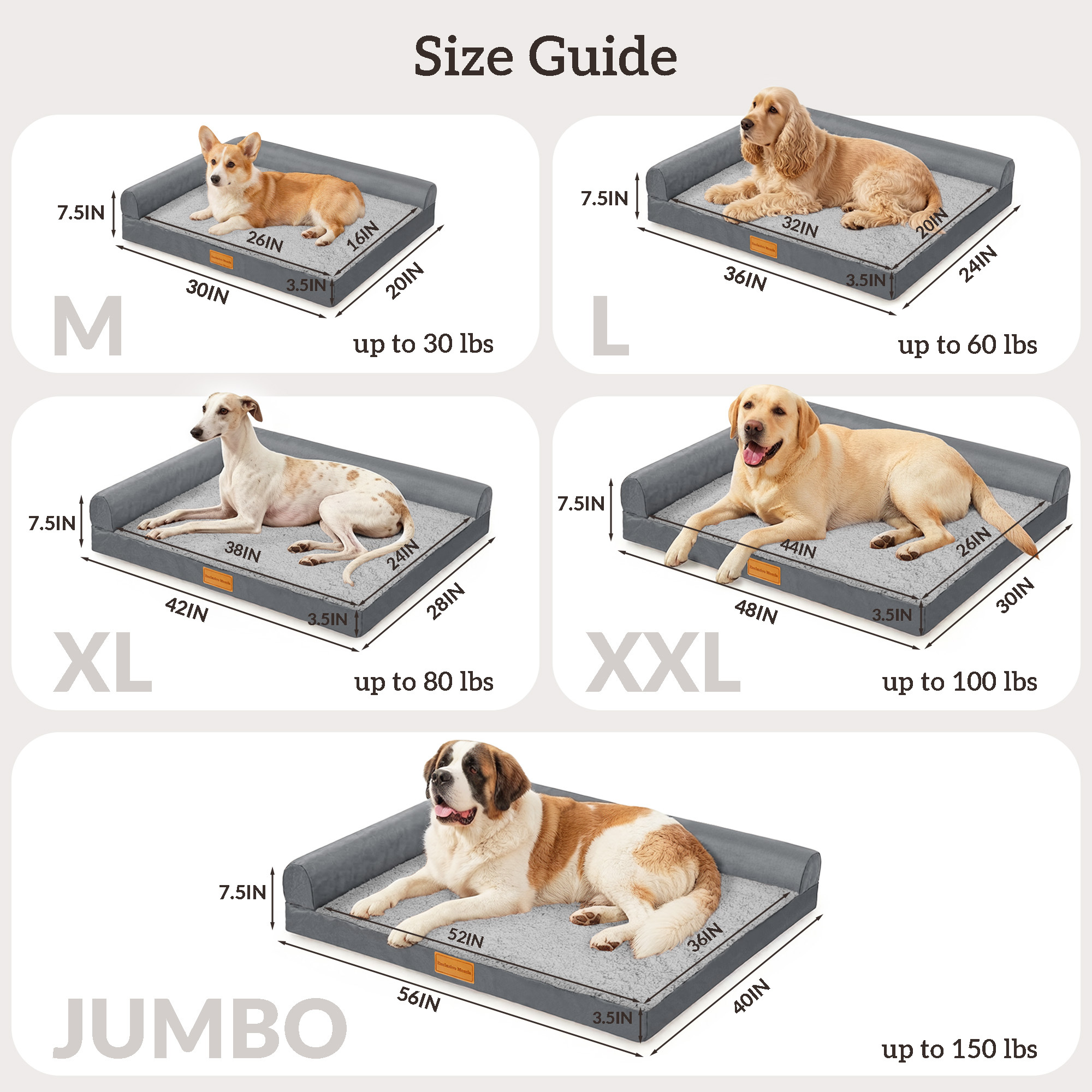 Exclusivo Mezcla L-Shaped Orthopedic Pet Couch, 42x28" photo 6