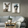 thumbnail image 7 of HFDF Funny Animals Wall Art Cute Alpaca Portrait Pictures Wall Decor Alpaca Wears A Blue Hat Poster Modern Artwork for Boys Room Bathroom Living Room Farmhouse Wall Decoration 16x24inch Framed, 7 of 7