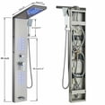 thumbnail image 5 of LED Shower Panel Tower System Rain&Waterfall Massage Body Jets Brushed Nickel, 5 of 12
