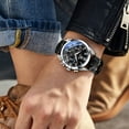 thumbnail image 6 of OLEVS Mens Watches Luxury Chronograph Moon Phase Waterproof Luminous Black Leather Strap Date Silver Classic Watch for Men, 6 of 12