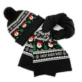 thumbnail image 3 of Unisex Navidad Papá Noel Patrón De Copo De Nieve Invierno Cálido Gorro De Punto Sombrero De Bulbo De Pelo Bufanda Larga De Navidad Yuarrent AP007676-02, 3 of 6