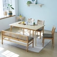 thumbnail image 6 of Livinia Jeno Dining Bench Modern Style with Cushioned Seat, Natural Oak Wood, 54" Length, Beige, 6 of 9