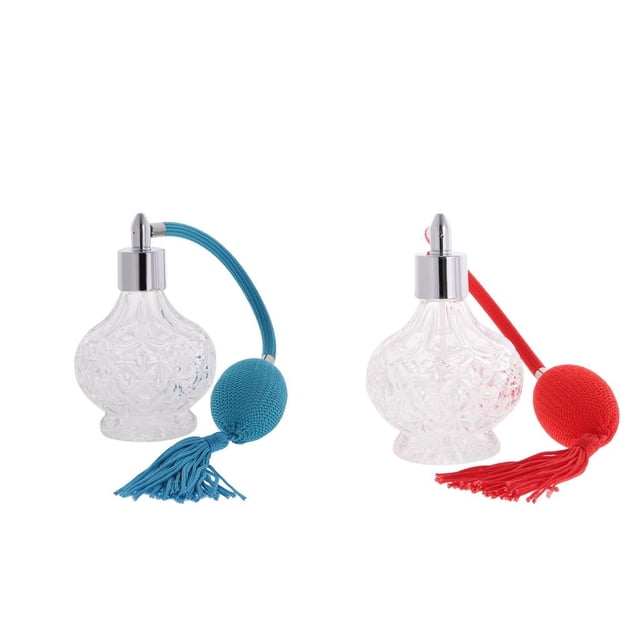 2 Piezas Botella de Perfume Aceite Esencial Vintage Colección , 100ml Rojo + Azul