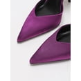 thumbnail image 4 of On feet& in love Purple Satin Slingback High Heels for Women, Pointed Toe Adjustable Buckle Stiletto Pumps, Elegant Bridal Wedding Shoes for Party Formal Events, 4 of 6