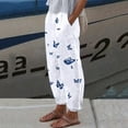 thumbnail image 2 of Pantalones de verano para mujer Pompotops informales cómodos con bolsillo suelto estampado floral Talla S, 2 of 4