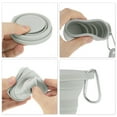 thumbnail image 3 of Unique Bargains 1 Pc Collapsible Cups Portable Folding Cup with Carabiner Folded Height 1.8cm Camping Water Cup 180ml Light Gray, 3 of 5
