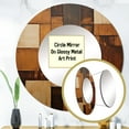 thumbnail image 3 of DESIGN ART Designart "Bronze Brilliance Symetry I" Abstract Shapes Wall Mounted Round Large Mirror - Modern Large Mirror Wall Décor 23x23 - Disc of 23, 3 of 6