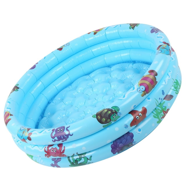 Piscine pour Bébé Sécuritaire en PVC Épais Bleu Portable Jeu d'Eau Intérieur Extérieur