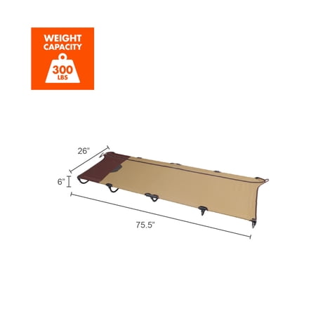 OZARK TRAIL ZIPPER COT, ADULT, 75.5″ X26″ X 5.5″