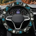 thumbnail image 3 of Yuyamidu Skull Car Steering Wheel Cover Blue Rose Auto Steering Wheel Decorative Accessories Short Plush Automotive Flannel Cover for Steering Wheel, 3 of 7