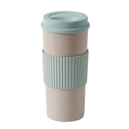 

Greenred 350ml/450ml/550ml Water Cup Food Grade Wear Resistant Plastic Water Coffee Cup with Protective Sleeve for Home