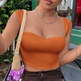 thumbnail image 3 of Camiseta Sin Mangas Summer Crop Top Ins Sexy Ultra Short Lady Vest Mujer Color sólido (Naranja S) Ygjytge para Mujer Naranja T S, 3 of 7