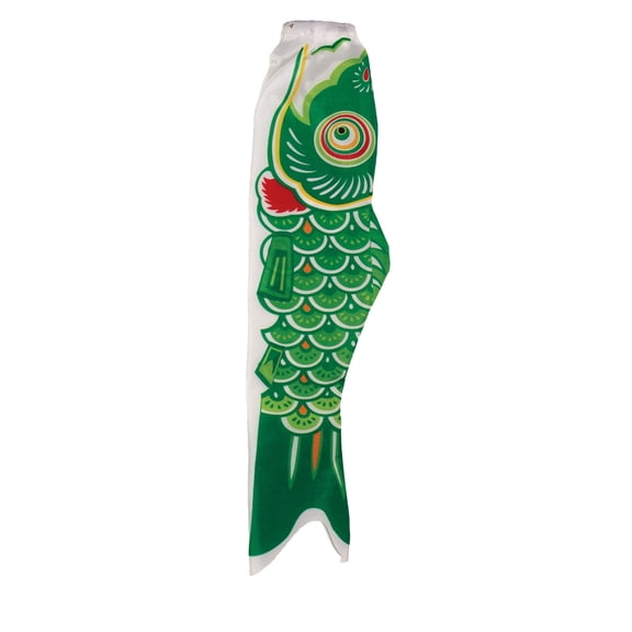 In the Breeze 4785 — Koi Fish Windsock, 36-Inch, Green — Bright Koinobori Decoration