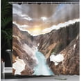 thumbnail image 4 of Ambesonne Yellowstone Shower Curtain, Canyon Forest View, 69"Wx75"L, Brown, 4 of 5