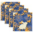 thumbnail image 6 of Iauyy Satin Napkins Set of 4- Blue Orange-bunny Print DIY Printing Decoration Cloth Napkin- Easy Care for Home/Party, 6 of 8