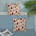 thumbnail image 5 of Christmas Pillow Covers 18x18 Inch 2 Pcs Red Christmas Tree Decor Throw Pillows Geometric Winter Xmas Holiday Outdoor Farmhouse Decoration Pillowcase Linen Cushion Cover for Couch Sofa Bed, 5 of 5