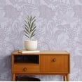 thumbnail image 2 of S4Sassy Self-Stick Decorative Wallpaper, Jungle Sketch Wall Paper, Textured Vinyl Waterproof Contact Paper, Purple, 25"X 240" Removable Renter Friendly Walls Covering For Bedroom, Dining Room, 2 of 4