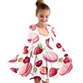 thumbnail image 1 of Odeerbi Niñas Vestido de Patinadora Estampado Fresa Vestidos de Princesa 4-14 Años Niñas Vestido de Patinadora Cuello Redondo Vestido de Manga Larga, 1 of 4